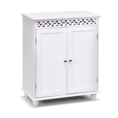 White Wooden 2-Door Storage Cabinet Cupboard, White Floor Cabinets at Gallery Canada