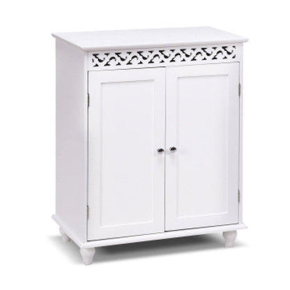 White Wooden 2-Door Storage Cabinet Cupboard, White Floor Cabinets White at Gallery Canada