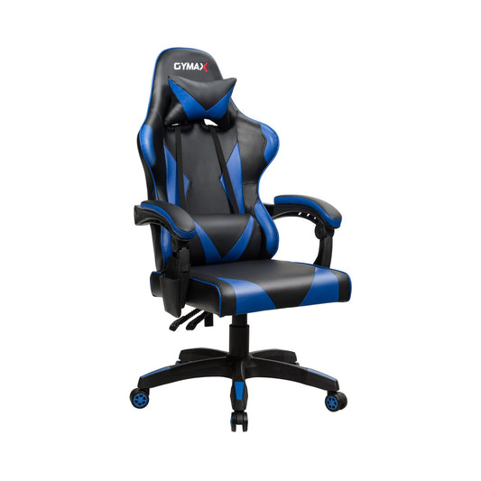 Gaming Chair Reclining Swivel with Massage Lumbar Support, Blue - Gallery Canada