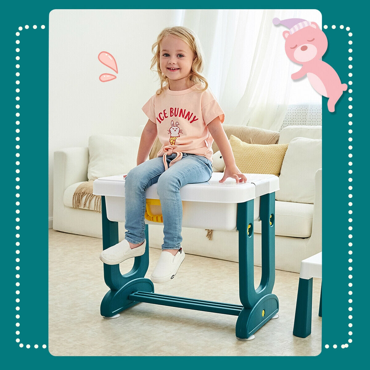 5-in-1 Kids Activity Table Set, White Kids Table & Chair Sets at Gallery Canada