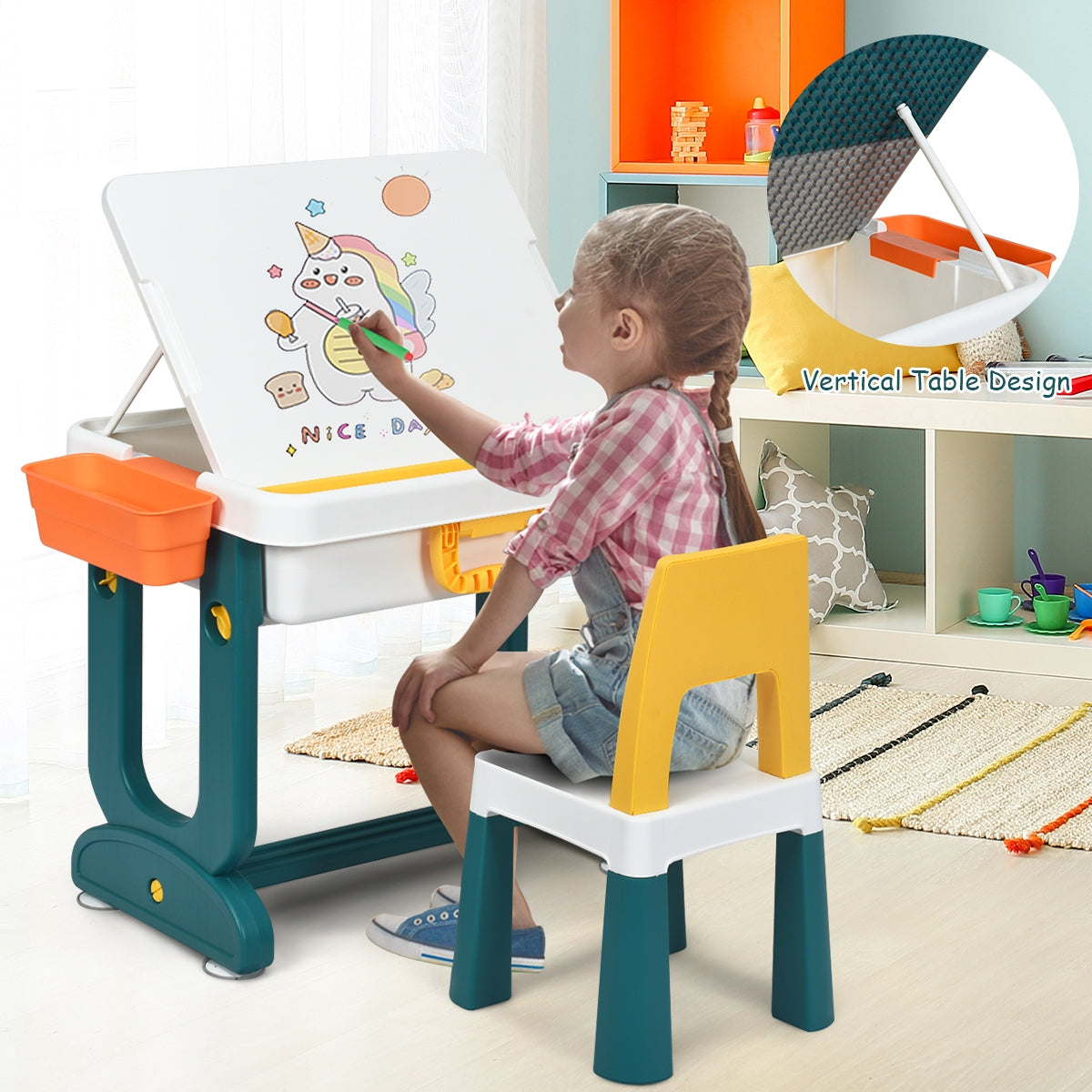 5-in-1 Kids Activity Table Set, White Kids Table & Chair Sets at Gallery Canada