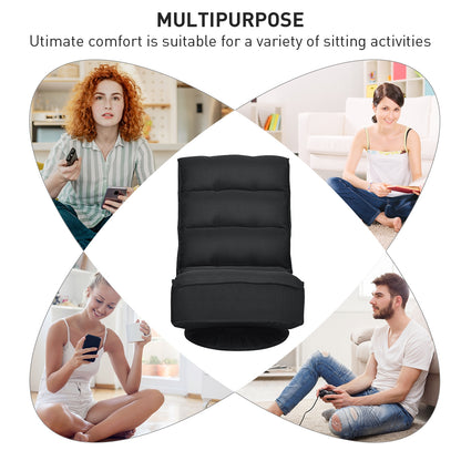 5-Position Folding Floor Gaming Chair, Black Floor Chairs at Gallery Canada