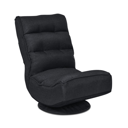 5-Position Folding Floor Gaming Chair, Black Floor Chairs Black at Gallery Canada