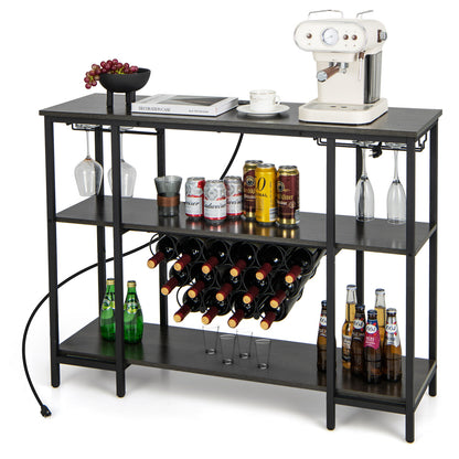 Industrial Wine Rack Wine Bar Cabinet with Storage Shelves, Gray Wine Racks at Gallery Canada