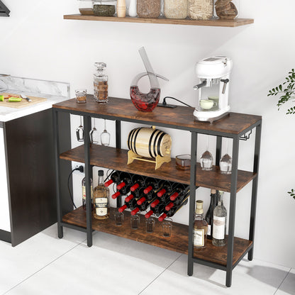 Industrial Wine Rack Wine Bar Cabinet with Storage Shelves, Brown Wine Racks at Gallery Canada