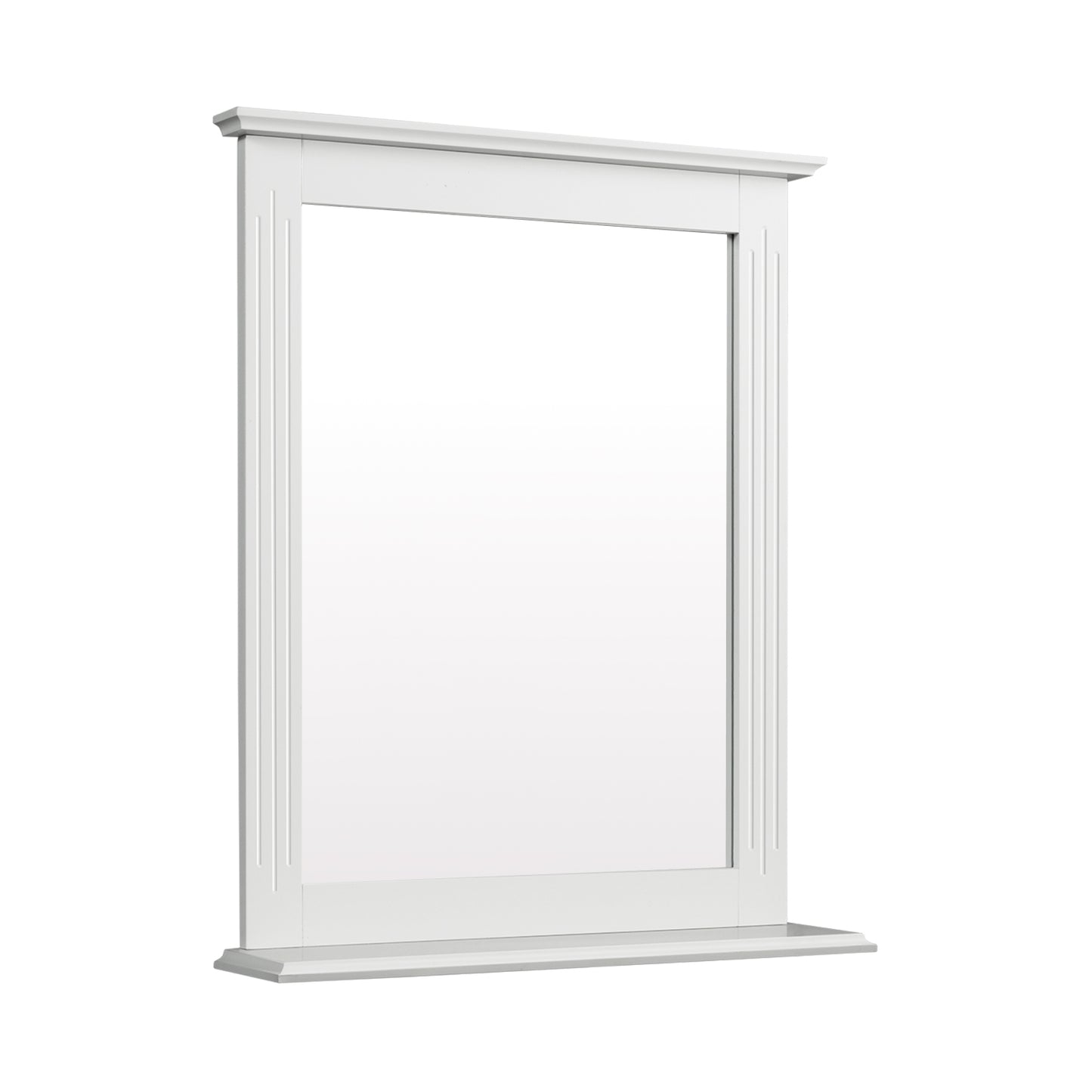 Miroir de courtoisie mural polyvalent avec étagère, blanc