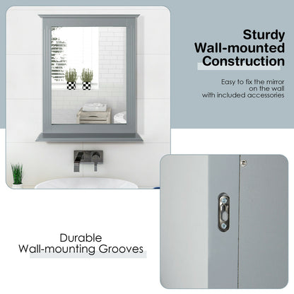 Wall Mounted Vanity Mirror With Shelf, Gray Wall Mirrors at Gallery Canada