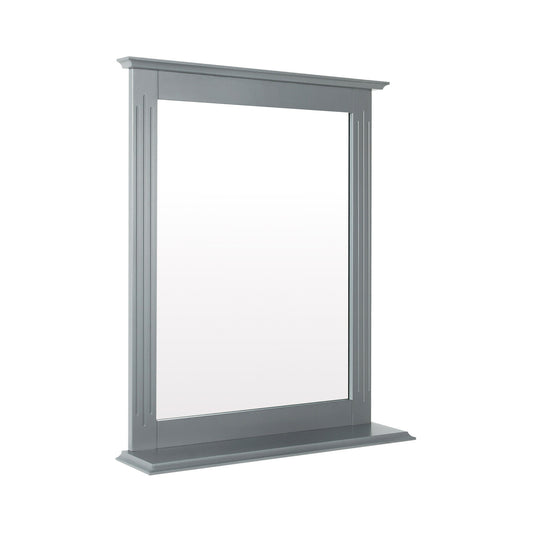 Wall-Mounted Multipurpose Vanity Mirror with Shelf, Gray Wall Mirrors Gray at Gallery Canada