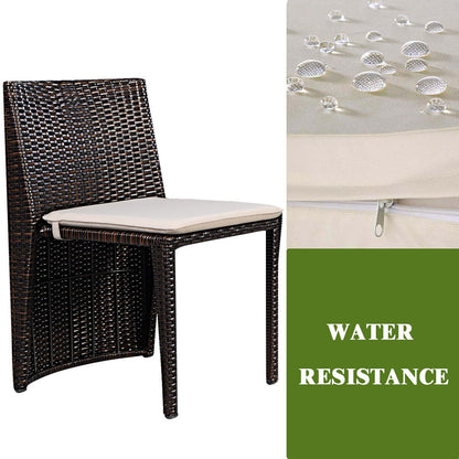 3 Pieces Cushioned Wicker Patio Bistro Set with No Assembly Needed, Black Patio Conversation Sets at Gallery Canada