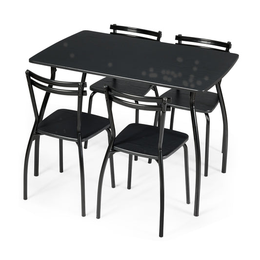 5 Pieces Dining Table Set with 4 Chairs, Black Dining Room Sets Black at Gallery Canada