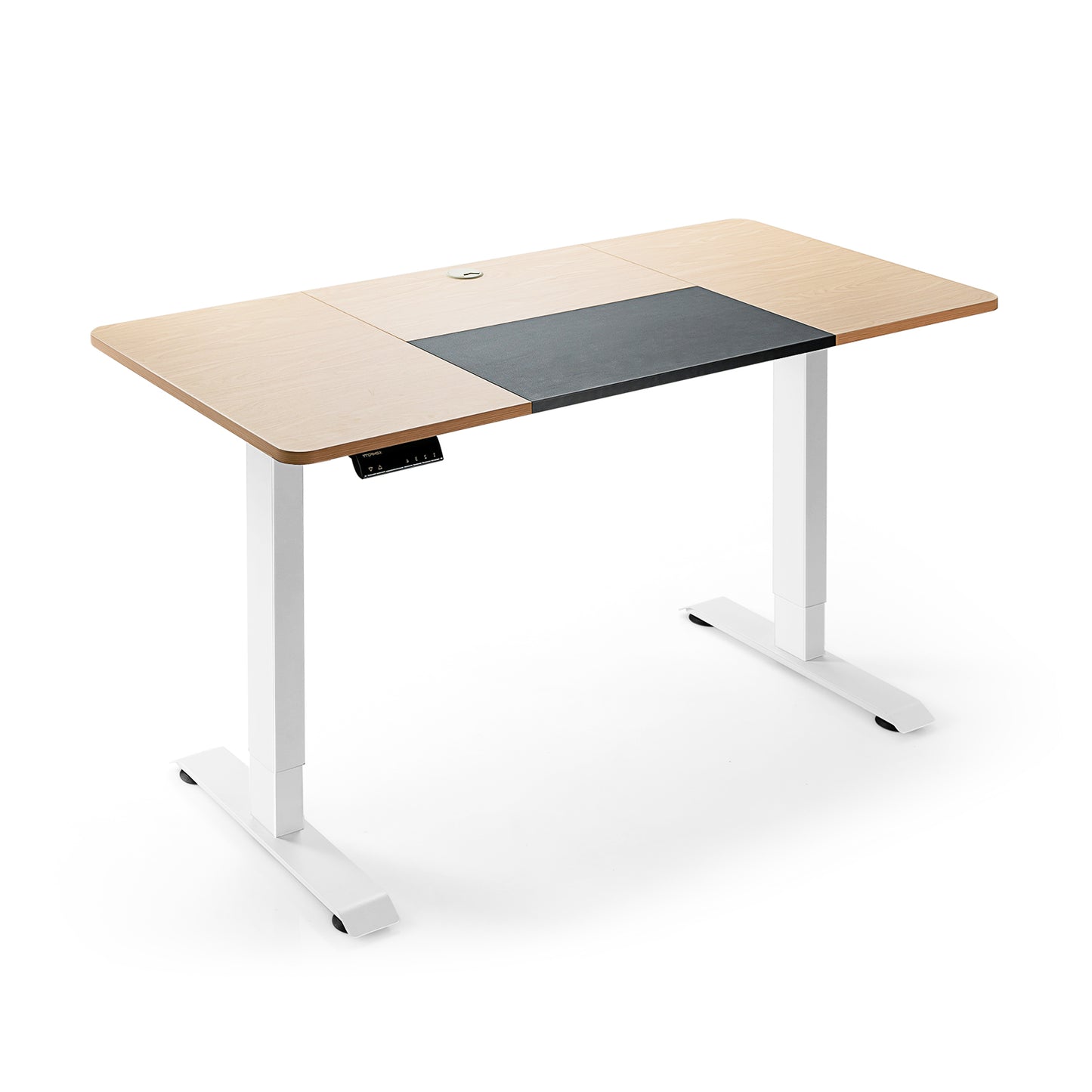 55 x 28 Inch Electric Standing Desk, Height Adjustable, Off White, Navy