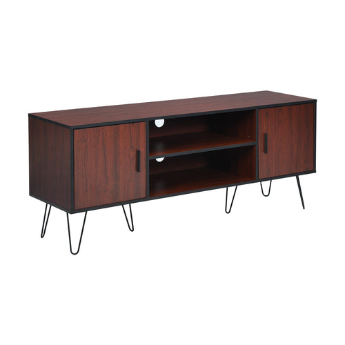59 Inches Retro Wooden TV Stand for TVs up to 65 Inches, Brown