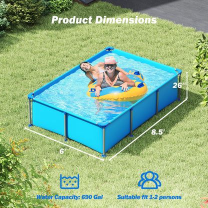 690/978/1158/1617 Gal Outdoor Family Swimming Pool with Metal Frame-6 ft, Blue Swimming Pools at Gallery Canada