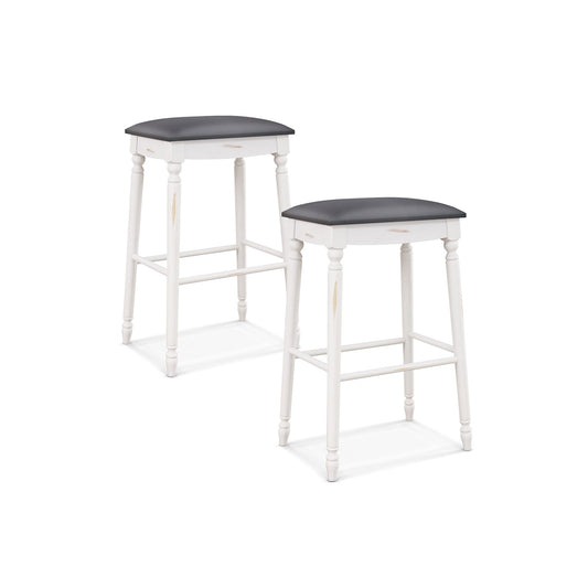 29 Inch Bar Stool Set of 2 with Padded Seat Cushions and Wood Legs-29 inches Bar Stools 29 inches at Gallery Canada