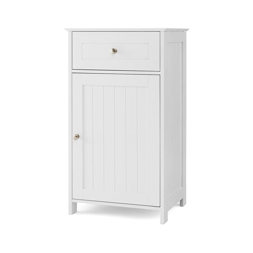 Single Door Bathroom Cabinet with Adjustable Shelf and Drawer, White