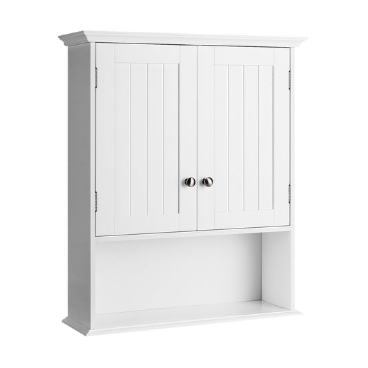 Wall Mount Bathroom Cabinet Storage Organizer with Doors and Shelves, White Wall Cabinets White at Gallery Canada