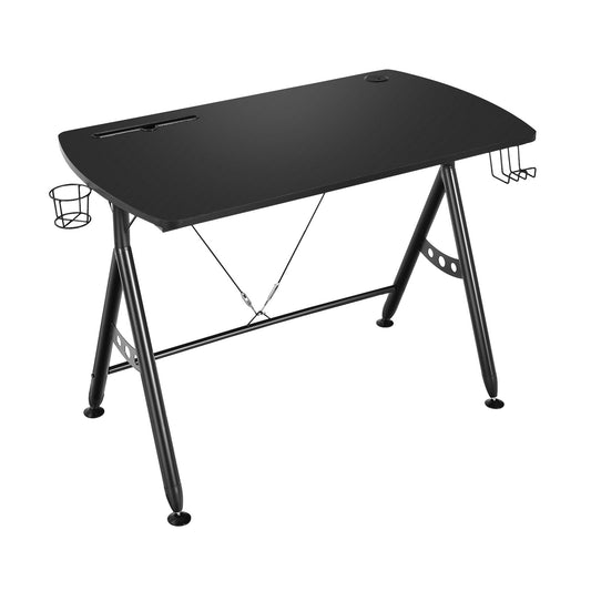 Y-shaped Gaming Desk with Phone Slot and Cup Holder, Black at Gallery Canada