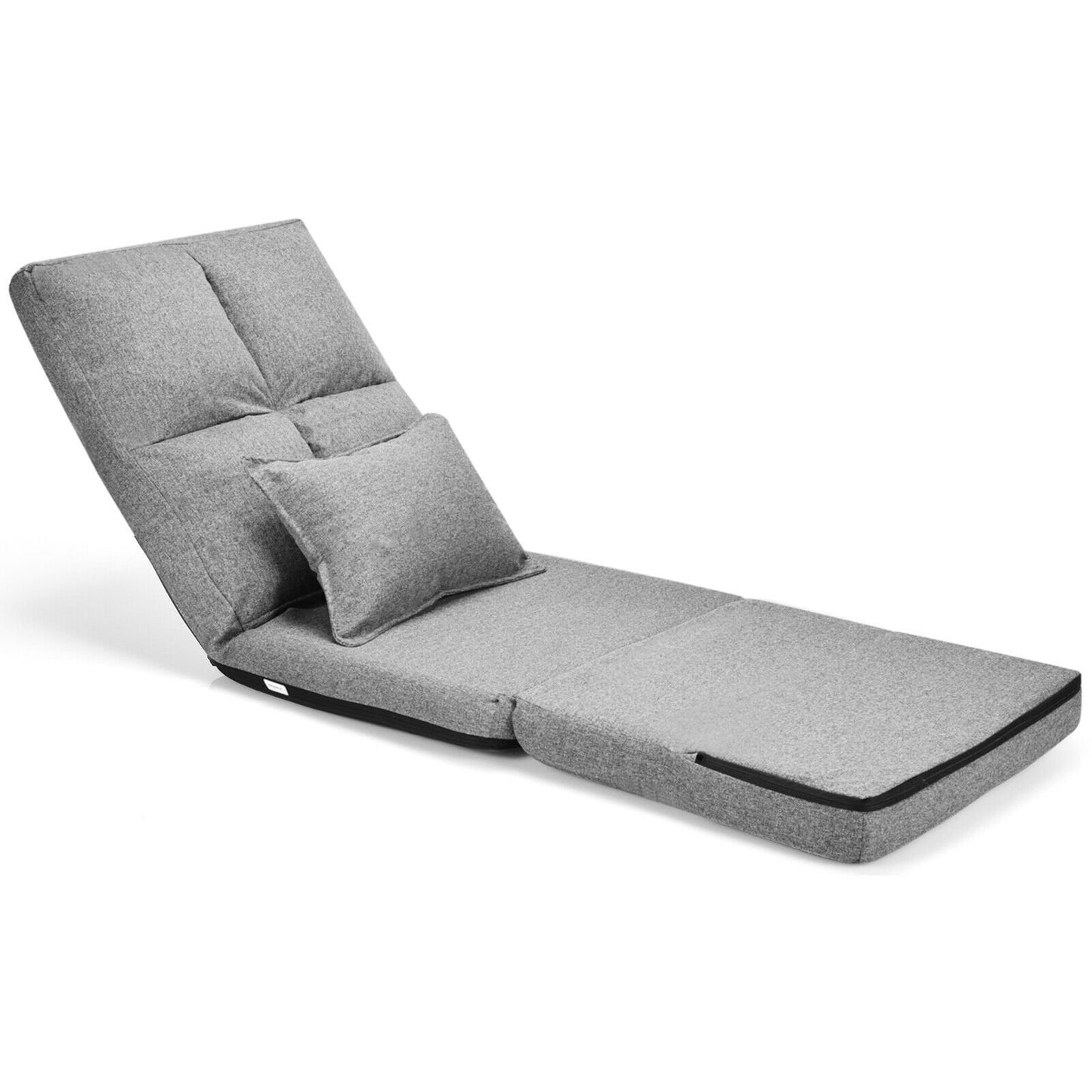 Fold Down Flip Convertible Sleeper Couch with Pillow, Gray - Gallery Canada