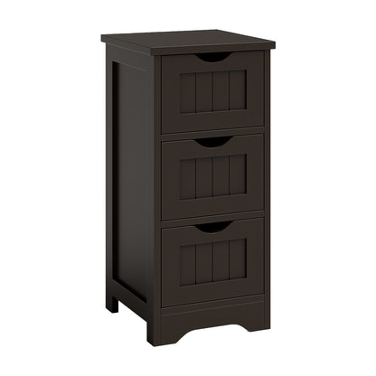 Wooden Free Standing Storage Cabinet, 3-Tier, Brown Floor Cabinets at Gallery Canada
