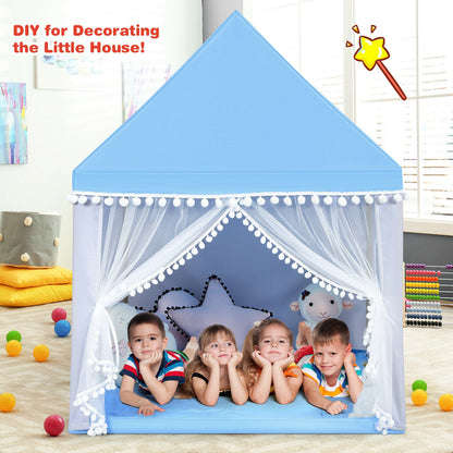 Kids Play Tent Large Playhouse Children Play Castle Fairy Tent Gift with Mat, Blue Play Tents & Playhouse at Gallery Canada