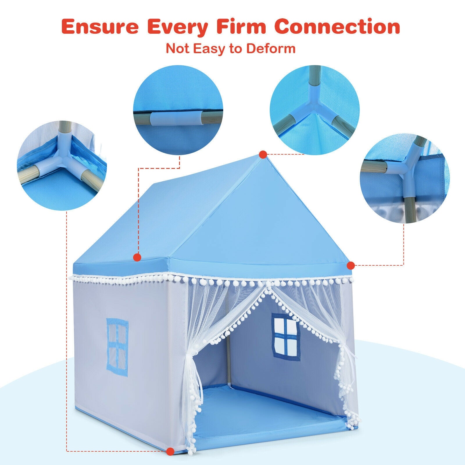 Kids Play Tent Large Playhouse Children Play Castle Fairy Tent Gift with Mat, Blue Play Tents & Playhouse at Gallery Canada