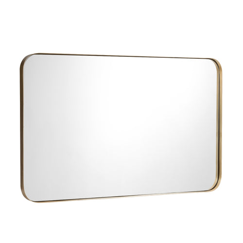 32 Inch x 20 Inch Metal Frame Wall Mirror, Golden