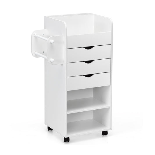 Wooden Rolling Craft Storage Cart, White File Cabinets White at Gallery Canada