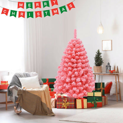 Pink Christmas Tree with Snow Flocked PVC Tips and Metal Stand-4.5 ft, Pink Christmas Tree at Gallery Canada