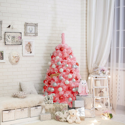 Pink Christmas Tree with Snow Flocked PVC Tips and Metal Stand-4.5 ft, Pink Christmas Tree at Gallery Canada