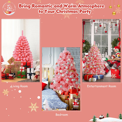 Pink Christmas Tree with Snow Flocked PVC Tips and Metal Stand-4.5 ft, Pink Christmas Tree at Gallery Canada