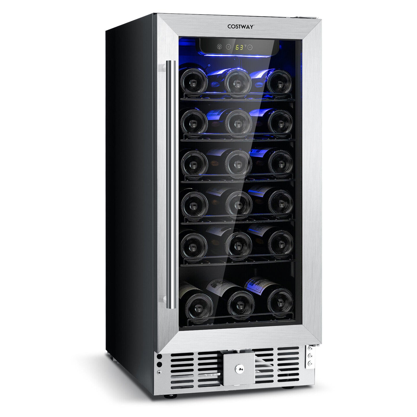 15 Inch 30-Bottle Wine Cooler, Temperature Memory, Black Wine & Beverage Coolers Black at Gallery Canada