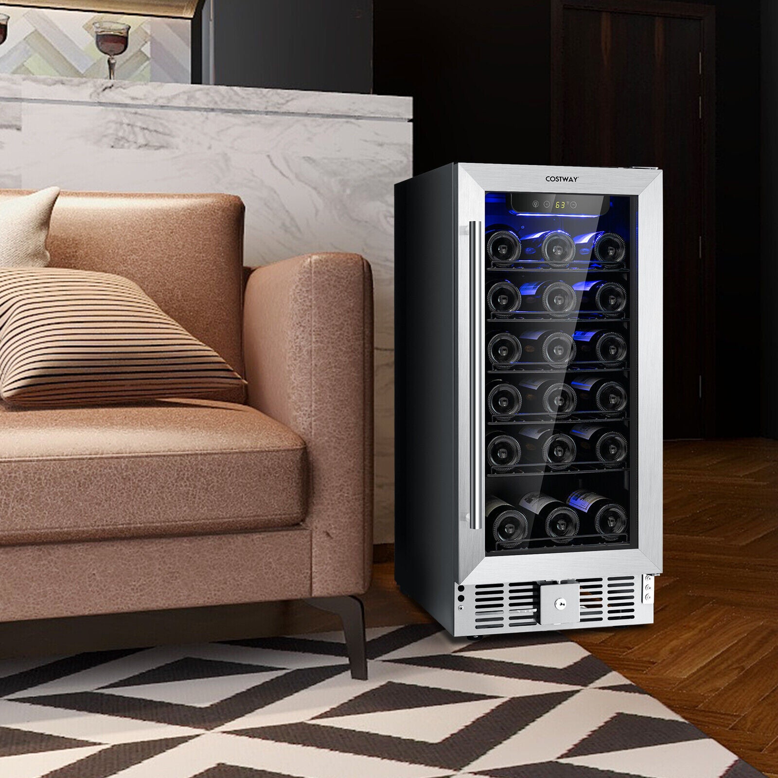 15 Inch 30-Bottle Wine Cooler with Temperature Memory, Black Wine & Beverage Coolers at Gallery Canada
