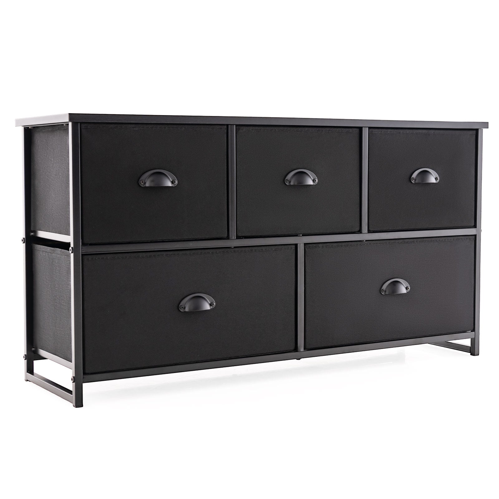 Dresser Storage Tower with 5 Foldable Cloth Storage Cubes, Black Dressers & Chests at Gallery Canada