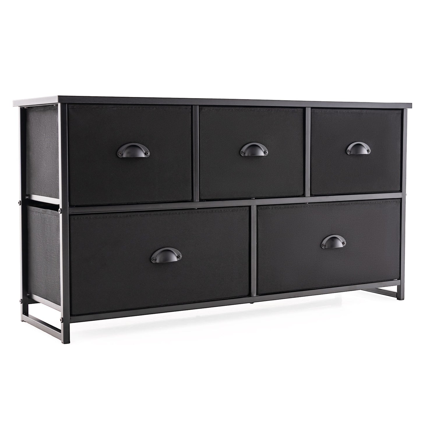 Dresser Storage Tower with 5 Foldable Cloth Storage Cubes, Black Dressers & Chests at Gallery Canada