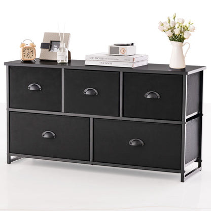 Dresser Storage Tower with 5 Foldable Cloth Storage Cubes, Black Dressers & Chests at Gallery Canada
