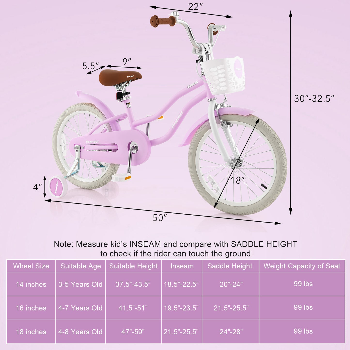 Children Bicycle with Front Handbrake and Rear Coaster Brake, Purple Kids Bike at Gallery Canada