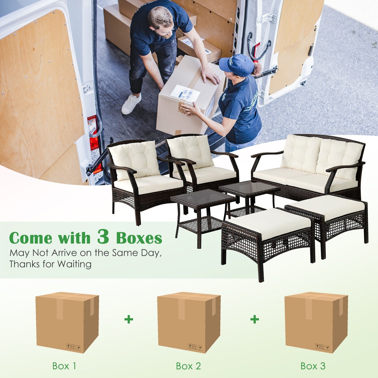 7 Piece Outdoor Patio Furniture Set, Waterproof Cover, Espresso Patio Conversation Sets at Gallery Canada