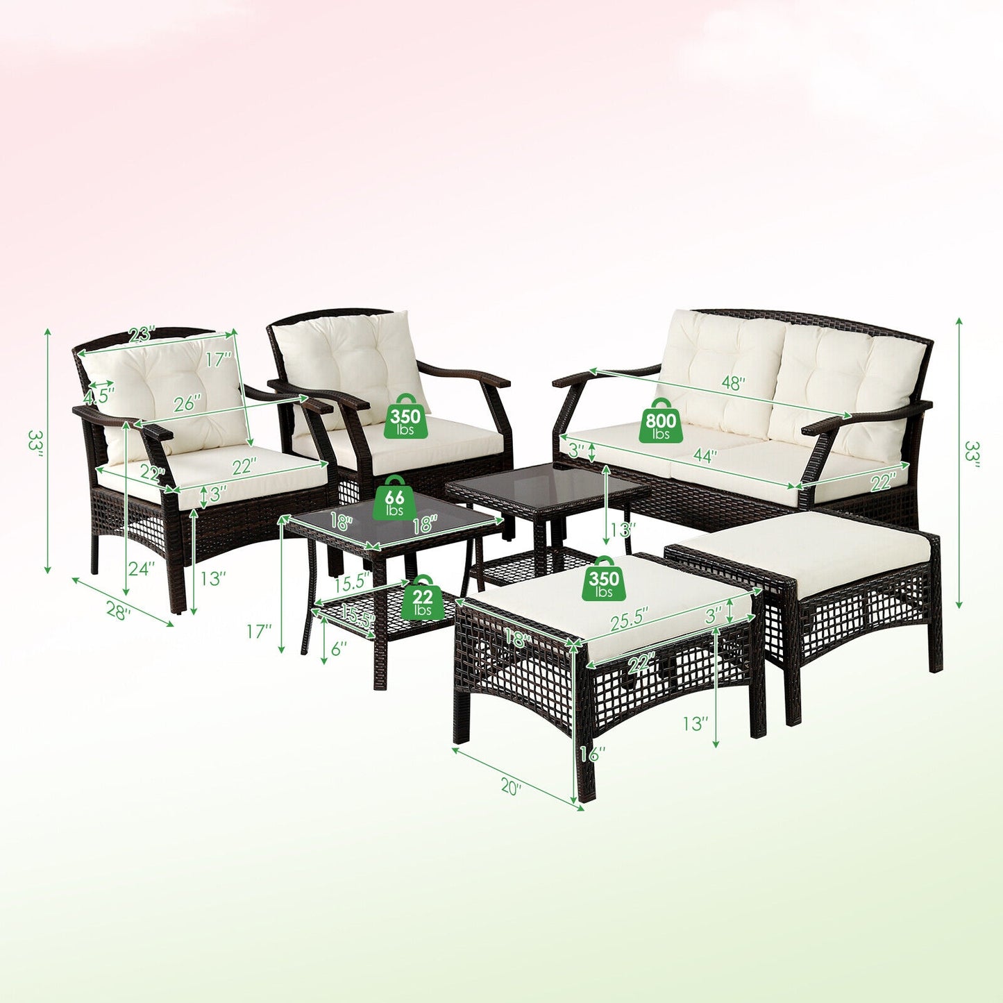 7 Piece Outdoor Patio Furniture Set, Waterproof Cover, Espresso Patio Conversation Sets at Gallery Canada