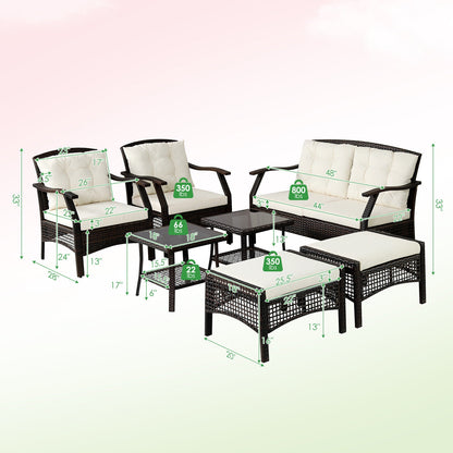 7 Piece Outdoor Patio Furniture Set, Waterproof Cover, Espresso Patio Conversation Sets at Gallery Canada