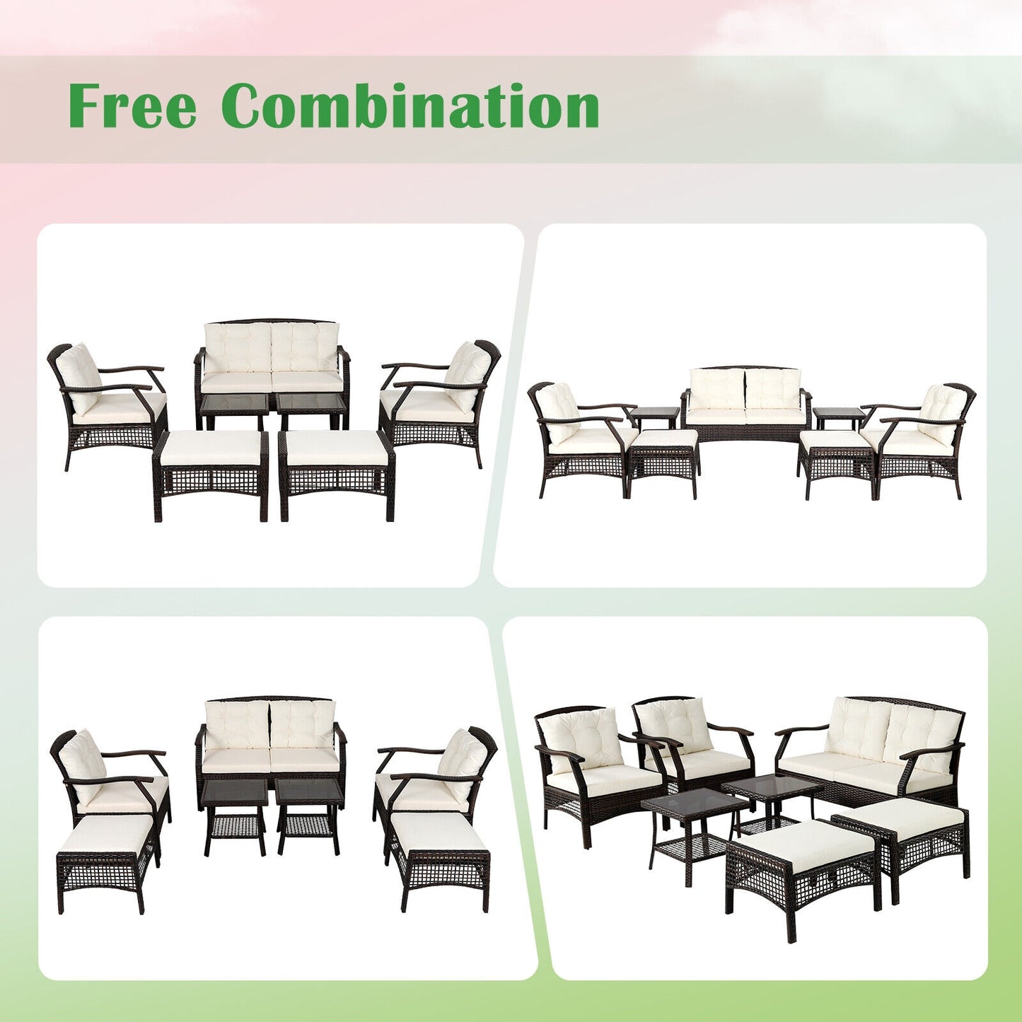 7 Piece Outdoor Patio Furniture Set, Waterproof Cover, Espresso Patio Conversation Sets at Gallery Canada