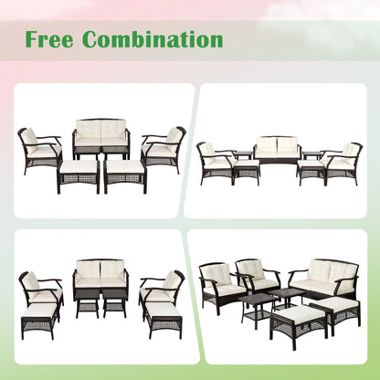 7 Piece Outdoor Patio Furniture Set, Waterproof Cover, Espresso Patio Conversation Sets at Gallery Canada