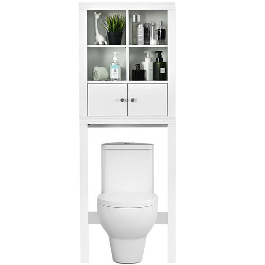 Over the Toilet Storage Cabinet with 4 Open Compartments, White at Gallery Canada