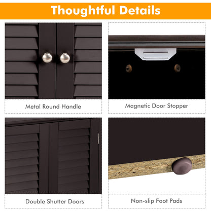 Corner Storage Cabinet, Freestanding Floor, Shutter Door, Brown Floor Cabinets at Gallery Canada