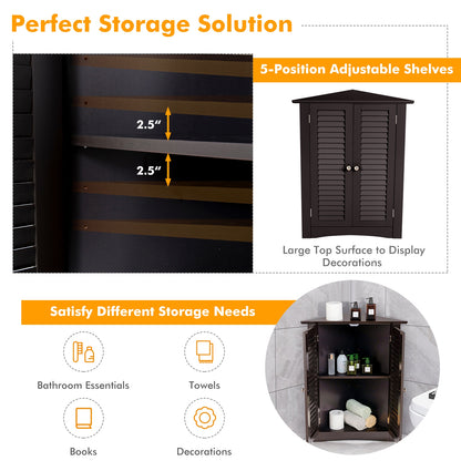 Corner Storage Cabinet, Freestanding Floor, Shutter Door, Brown Floor Cabinets at Gallery Canada