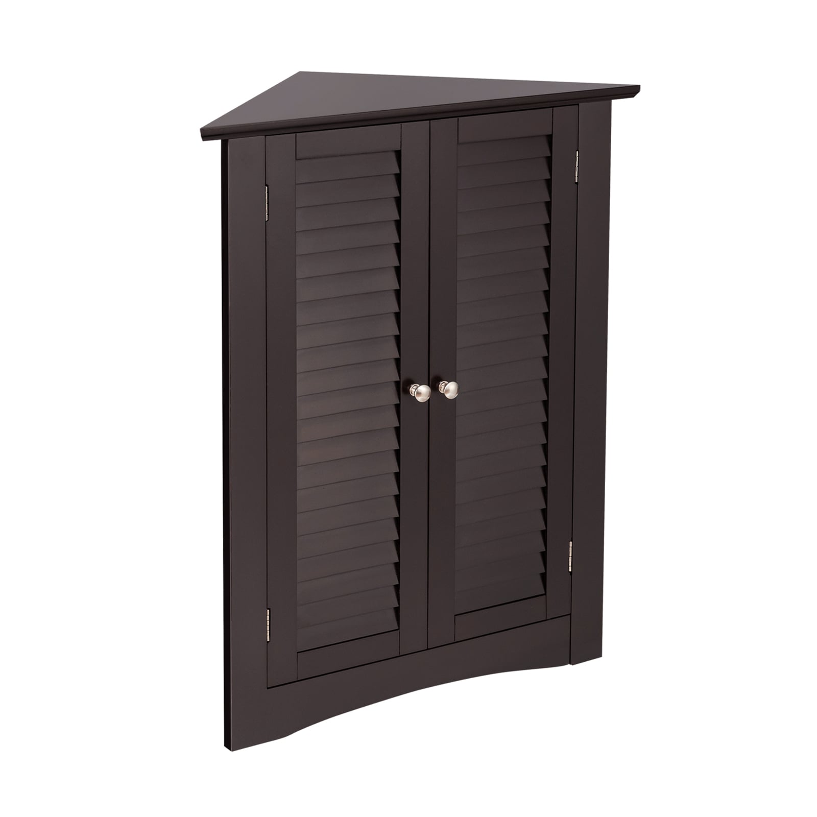 Corner Storage Cabinet, Freestanding Floor, Shutter Door, Brown Floor Cabinets at Gallery Canada