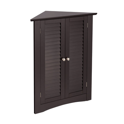 Corner Storage Cabinet, Freestanding Floor, Shutter Door, Brown Floor Cabinets Brown at Gallery Canada