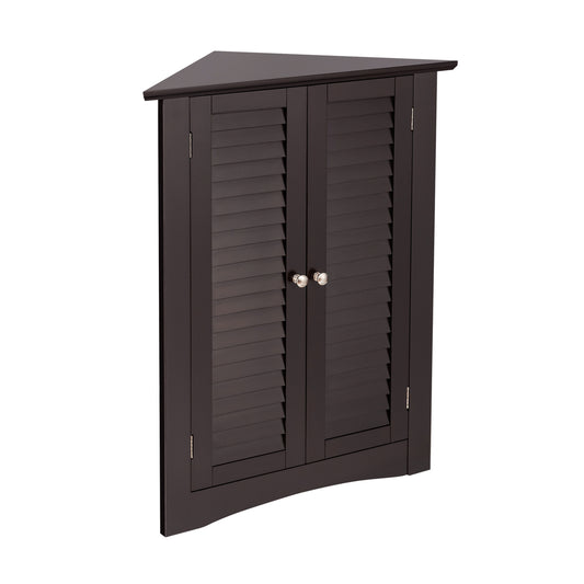 Corner Storage Cabinet, Freestanding Floor, Shutter Door, Brown Floor Cabinets Brown at Gallery Canada