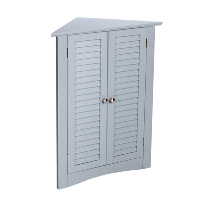 Freestanding Bathroom Corner Cabinet, Shutter Door, Gray Floor Cabinets Gray at Gallery Canada