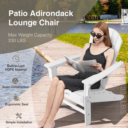 Patio HDPE Adirondack Chair with Retractable Ottoman, White Adirondack Chairs at Gallery Canada