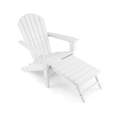 HDPE Adirondack Chair With Retractable Ottoman, White Adirondack Chairs at Gallery Canada
